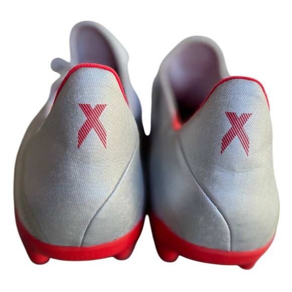 Adidas X 19.3 Soccer Cleats Mens Size 13 Silver & Red Low-Top Firm Ground Shoes - Picture 7 of 12